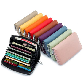 Custom logo Passport Holders Fashion RFID Block Genuine Leather Passport Credit Card Holder Functional Portable Passport Wallets