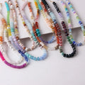 Custom Brass Natural Stone Beads Unisex Chain Choker Colorful Beaded Necklace for Anniversary Occasion