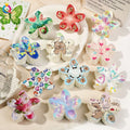 QIYUE 8CM UV Print Frangipani Hair Clips Fashionable Creative Bauhinia Grab Clips Women's Hair Accessories