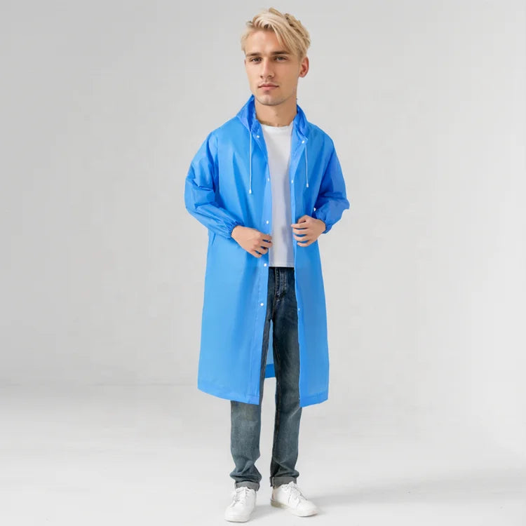 Good Quality Cheap Qingya PEVA Disposable Colorful Plastic Poncho Rain Coat