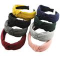 MIO New Fabric Knitted Cross-knotted Headband Broadband Striped Creative Headwear