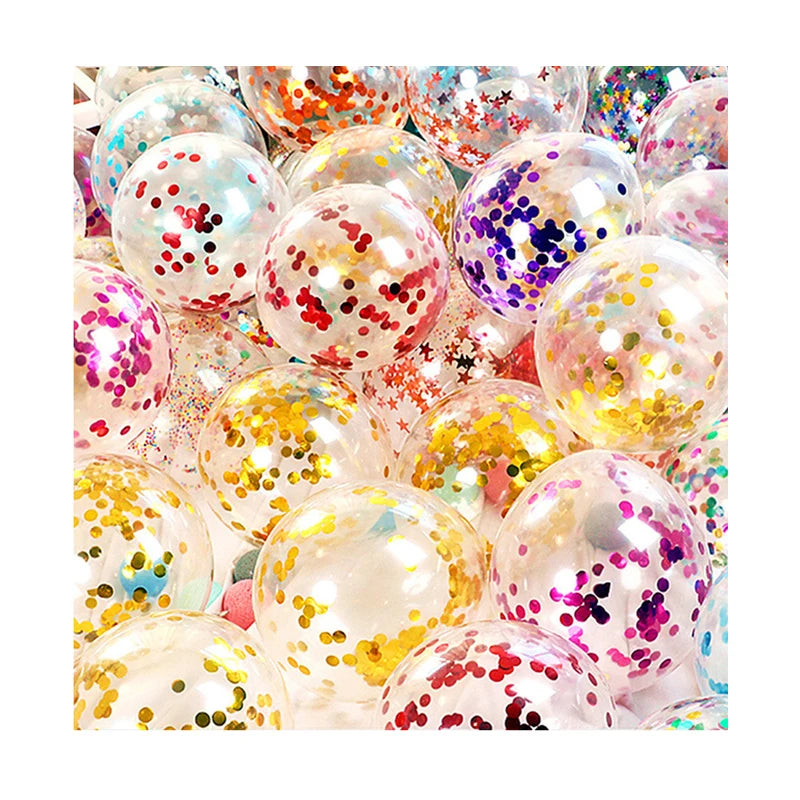 12 "glitter Sequins Latex Confetti Balloon Thick Transparent Balloon Birthday Party Event Decoration Supplies Wholesale