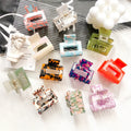 Ins Beautiful 5cm Acetate Hair Claw Clips Multicolor Geometric Hair Crab Tortoise Shell Acrylic Hair Clips for Girls