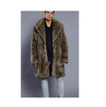 Men's Thick Faux Fur Trench Coat Waterproof Breathable Eco-Friendly Long Overcoat