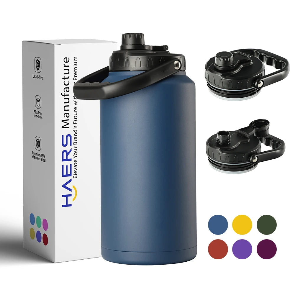 Big Capacity One Gallon 304 Stainless Steel Insulated Jug Beer Travel Sport Canteen Water Bottle 24-36 Hours Thermal Insulation