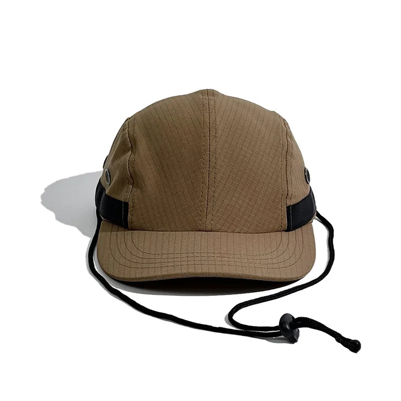 Custom logo Blank Trawler Clean up Adjustable Black Snapback Cap Men's 5 Panel Rip-Stop Street Cap