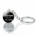 Logo Photo Text Custom Key Ring Personalized Double-sided Glass Ball Key Chain Gift for Wedding Birthday Party Tourism Publicity