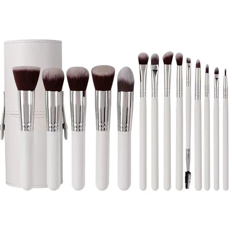 2023 Hot Selling 14Pcs Makeup Brushes Set With Travel Makeup Bag Wood Handle Cosmetic Custom Portable Beauty Brush Kit