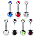 Fashion Color Navel Nail Simple Personality Belly Piercing Creativity Belly Button Zircon Ring for Women
