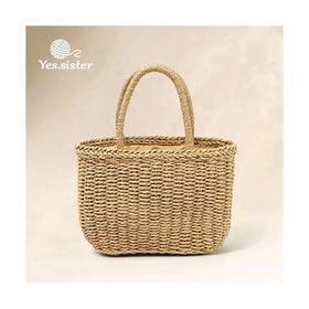 Ins Ladies Femme Handmade Summer Wholesale Woven Beach Kids Reusable Straw Bag Handbags