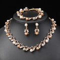 New Design Fashion Beaded Necklace  Earring Pearl Jewelry Sets Pearl Earring Necklace for Women Girls