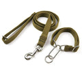 Large Dog Luxury Green Cotton & Nylon Personalized Solid Pattern Dog Leash with Collar Set for German Shepherd Training