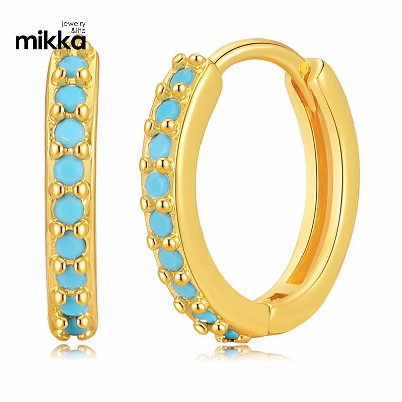 18K Gold Plated Luxury Inlaid Zircon Elegant Hoop Earring with Good Quality for Women Jewelry