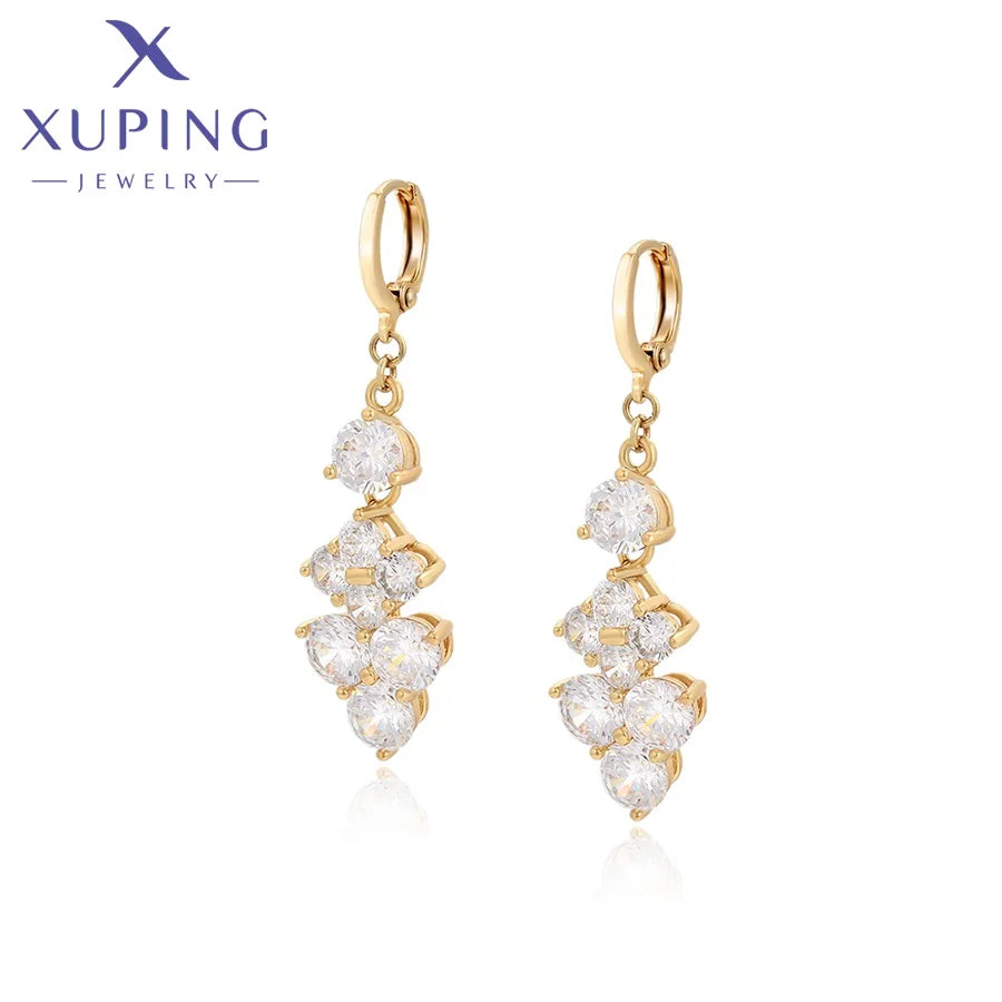 X000942968 Xuping Jewelry Wholesale 14K Gold Plated Flower Long Pendant Fashion Women Earrings