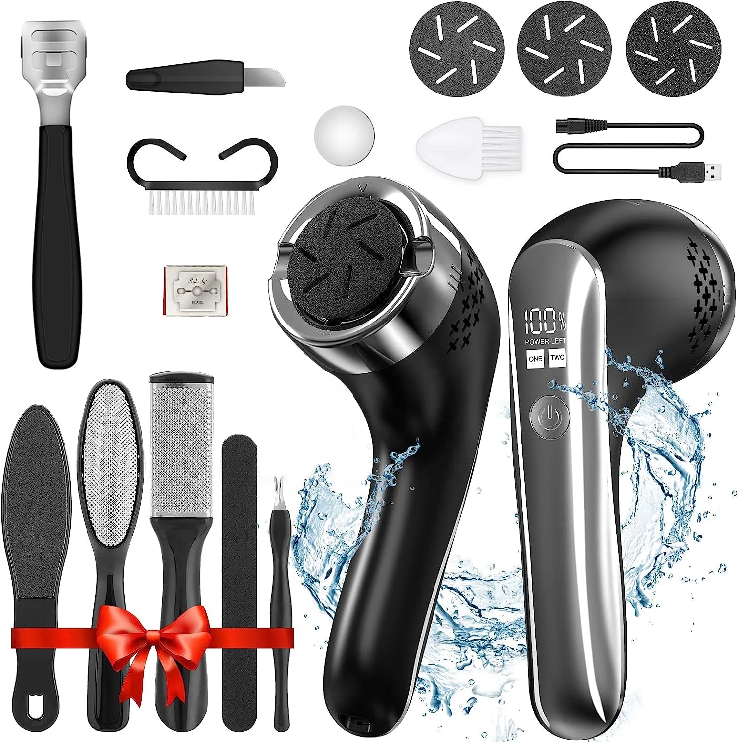 USB Rechargeable Foot Callus Remover LCD Display Electric Foot Grinder Professional Pedicure Tools Kit Powerful Foot File