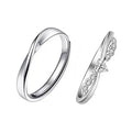 S925 Platinum Plated Romantic Sparkling Zircon Heart Romantic Couple Rings for Women Men Wedding Engagement Jewelry Ring