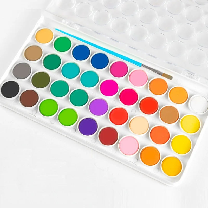 36 Color Watercolor Newton Plastic Case Watercolor Cake Set