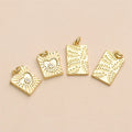 Pandahall Rectangle with Leaf Real Heart Charms 18K Brass Gold Plated Brass Pendants