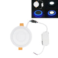 Ultra-thin Round Double Color LED Panel Recessed Ceiling Light 3 + 3W Cool White & Blue Light Color for Home Decoration 85-265V