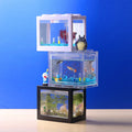 Mini Beta Fish Tank Portable Clear Building Blocks Mini Aquarium Decoration Beta Fish Tank