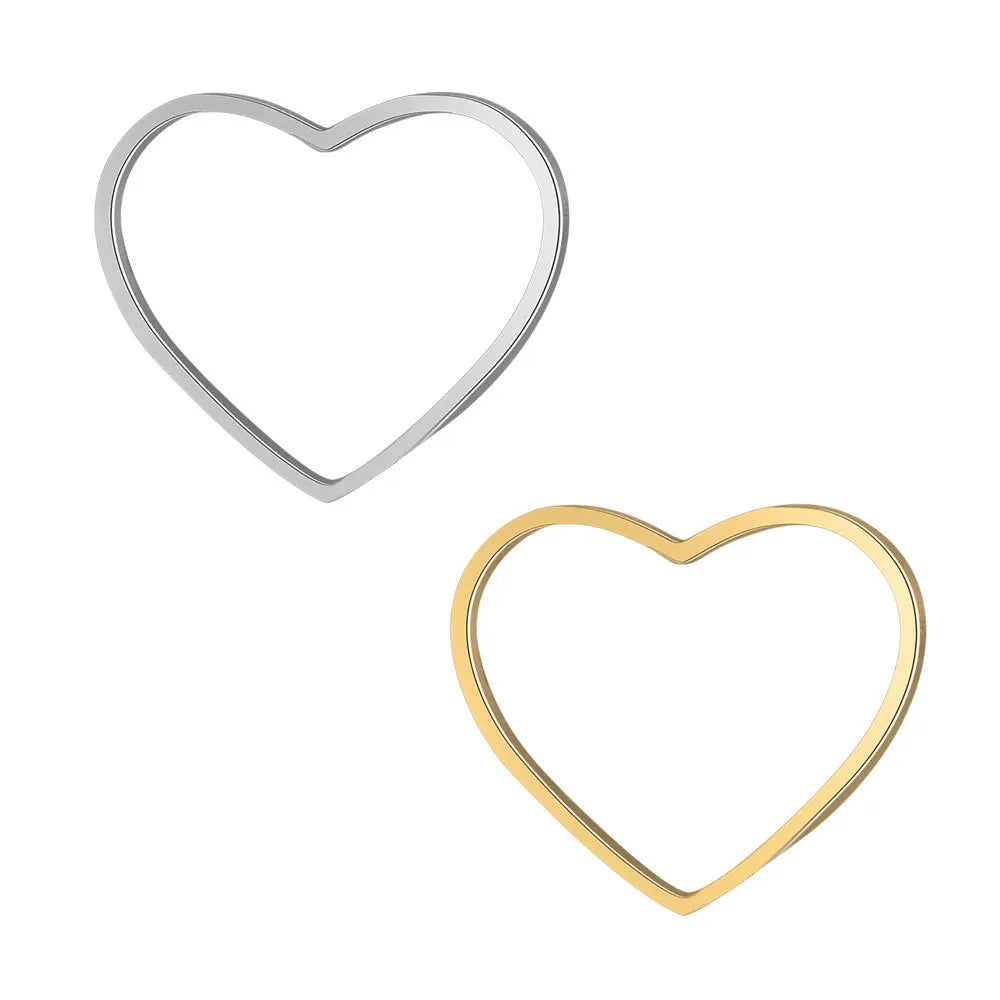 Fashion Jewelry Hollow Out Cut Line Stainless Steel Custom Heart Shape Charms for Bracelet MegaBDM