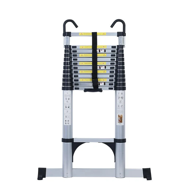 Portable Industrial Aluminum Telescopic Folding Ladder with Hook 150kg Load Capacity
