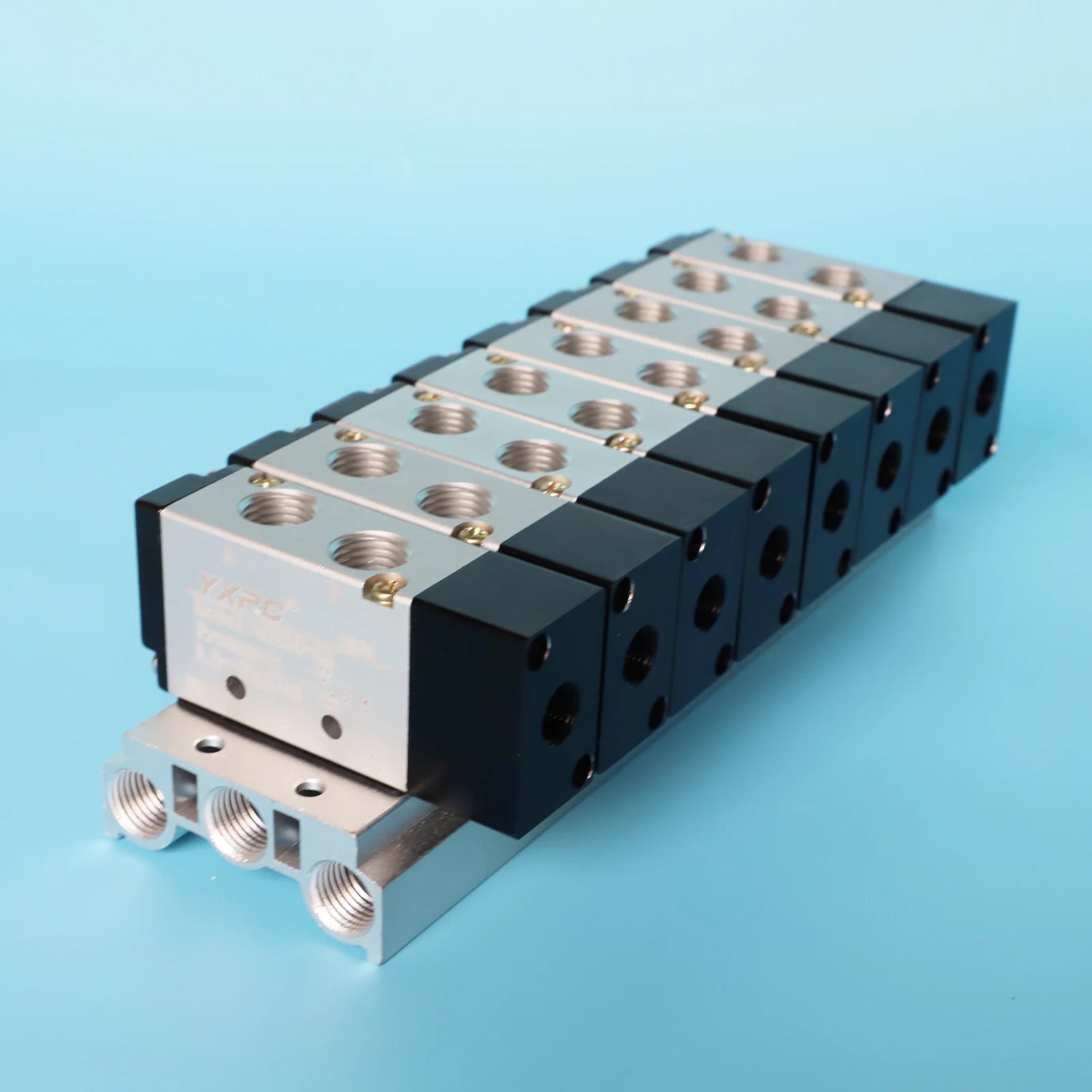 Custom 1/4 3/8 1/2 NPT Port 4A210-08-8F Aluminum Alloy Base Single Action Normally Closed Directional 5 Way Air Control Valve