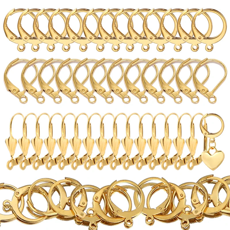 Hypoallergenic 316 Stainless Steel Hook Earring Clip Jewelry Making Material French Huugies Hoop Earring Findings Model