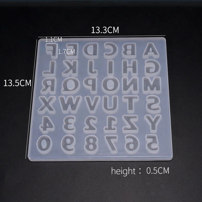 Nglish Letter Number Silicone Mold Eco-Friendly White Cupcake Jelly Candy Fondant Cake Decoration Baking Tool Chocolate Figure