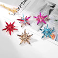 Fashion Colorful Crystal Star Snowflakes Alloy Brooch for Women Gift