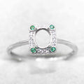 Semi Mount Ring 5*6mm Sterling Silver Empty Frame Blank Support Claws Setting S925 Base Hold Without Center Stone for DIY Inlay