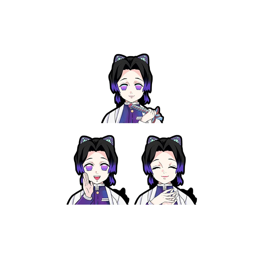 Cute Anime Girl Kochou Shinobu Sticker 3D Lenticular Anime Motion Sticker Waterproof Decals for Cars