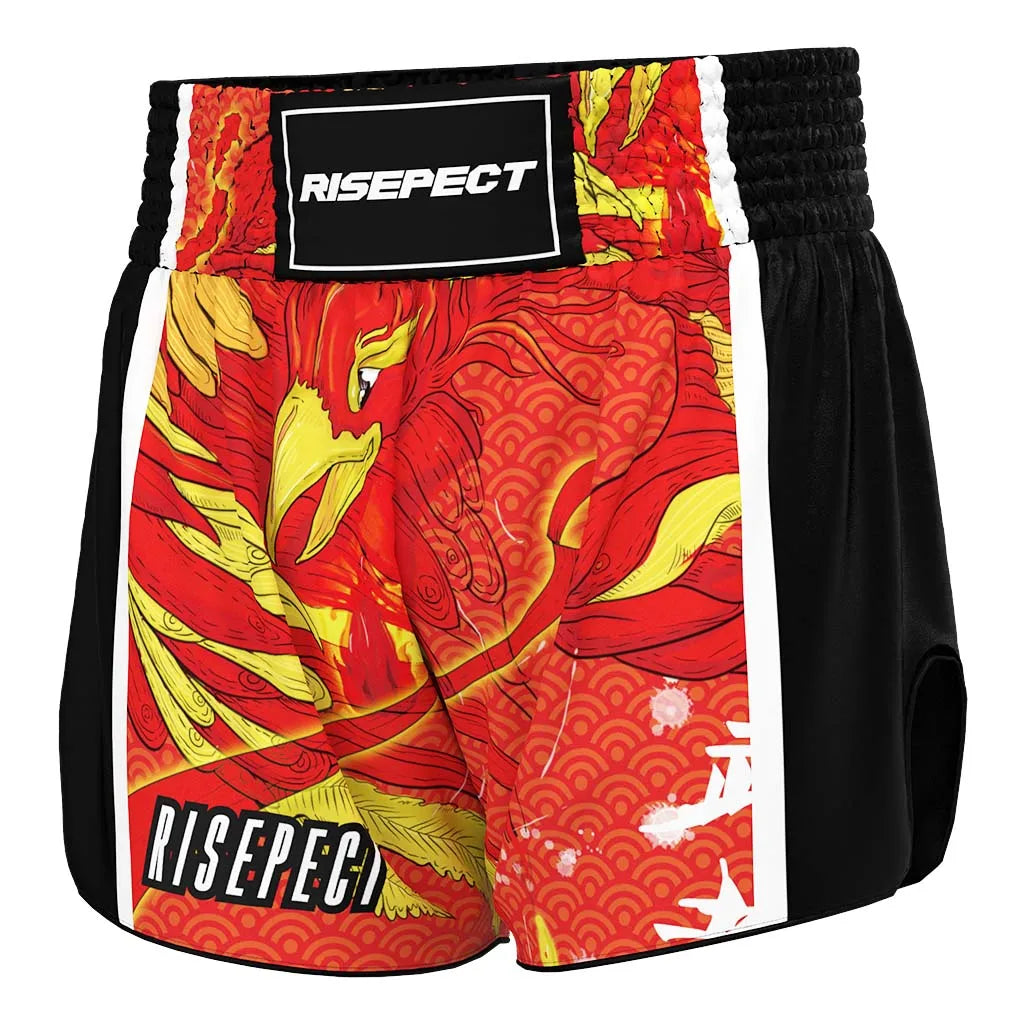 Red Phoenix Muay Thai Shorts Lightweight & Durable for Kickboxing MMA Muay Thai