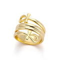 Faith Jewelry Gold Plating Cross Adjustable Brass African Queen Ring