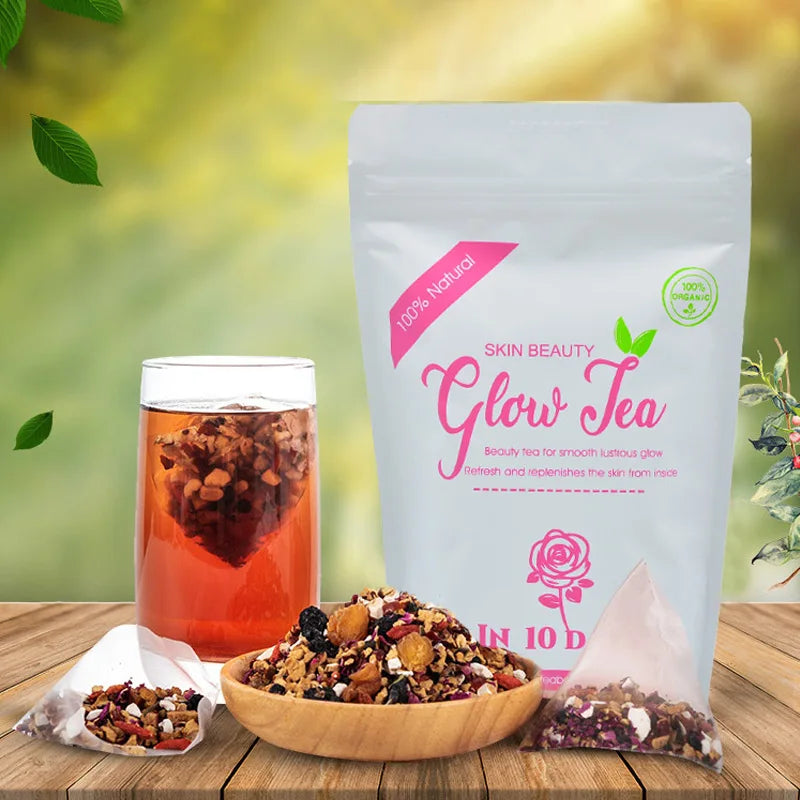 Chinaherbs Wholesale Organic Beauty Tea for Female Health High Quality NON GMO Herbal Skin Glow Tea in Bag Packaging