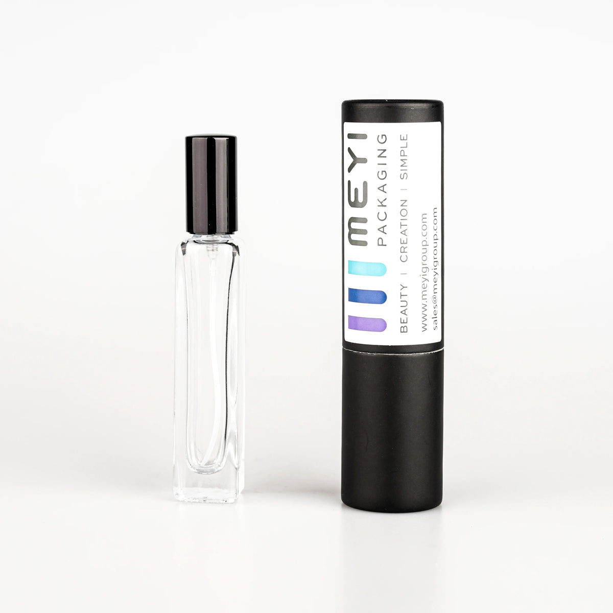 15 Ml Portable Mini Refillable Black Perfume Atomizer Travel Empty Spray Glass Bottle With Cap
