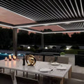 Modern Electric Outdoor PVC Waterproof Retractable Roof Awning Aluminum Powder Coated Frame Balcony Pergola Gazebo Pavilion