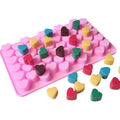 55 Cavity Silicone Heart-shape Non-Stick DIY Cake Mould for Jelly Chocolate & Fondant Mini Gummies