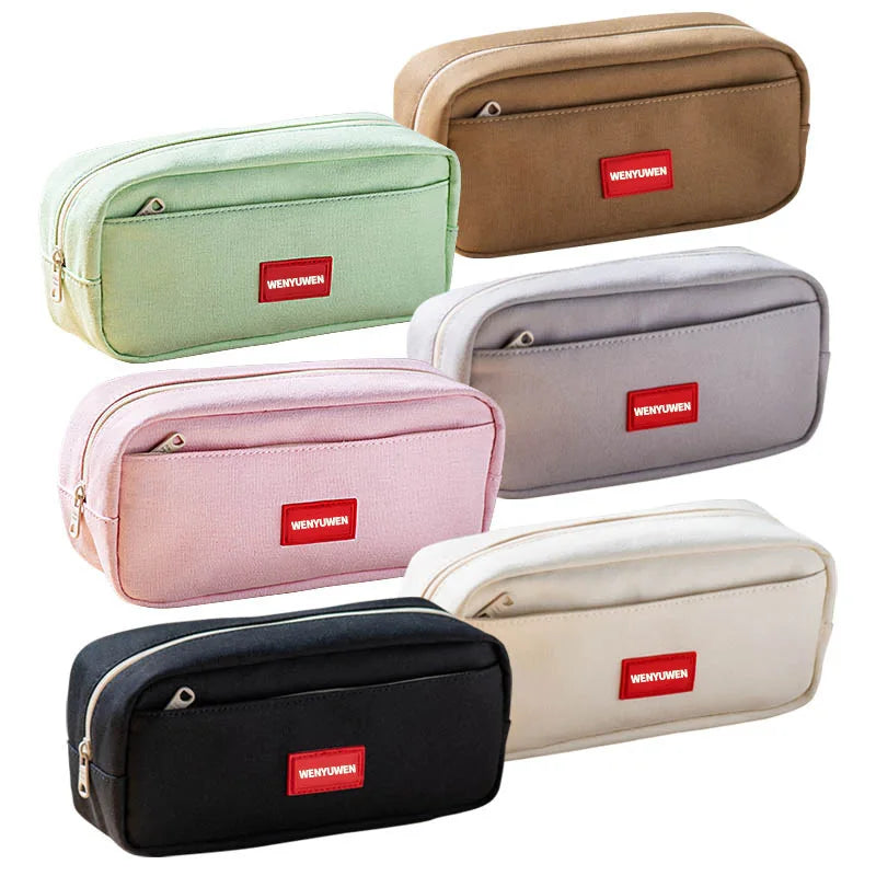 High-Aesthetics Large-Capacity School Pencil Case Simple Design Female Student Gift with Customizable Logo