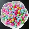 500g/bag 3/4/5/6/8mm Full Round No Hole Solid Color Acrylic Beads Loose Plastic Beads Jewelry