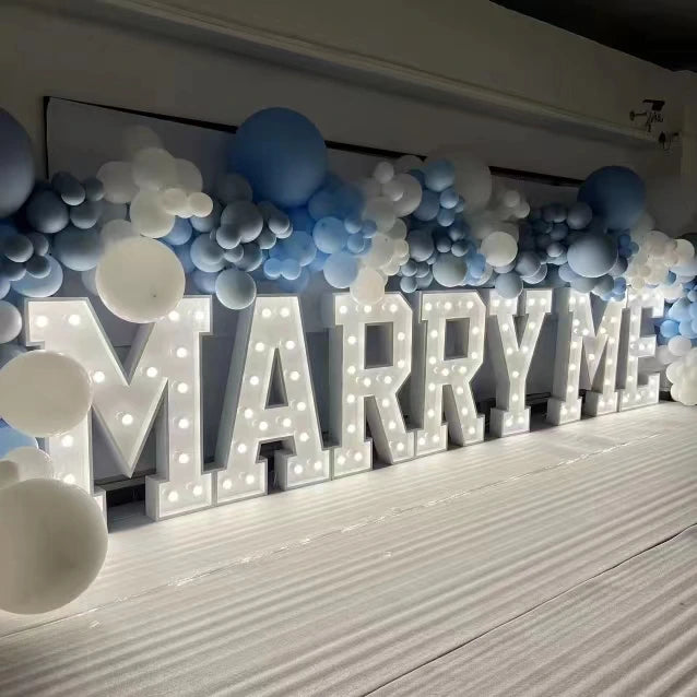 Huge Custom Wedding 3d Free Standing Bulbs Marquee Letter Love Decorative Marry Me Light up Letters Custom Led Marquee Letters
