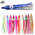 Hot Selling Colorful Glow 5cm 7cm 10cm 12cm Octopus Squid Skirt Lures Rubber Squid Skirts Fishing Lure