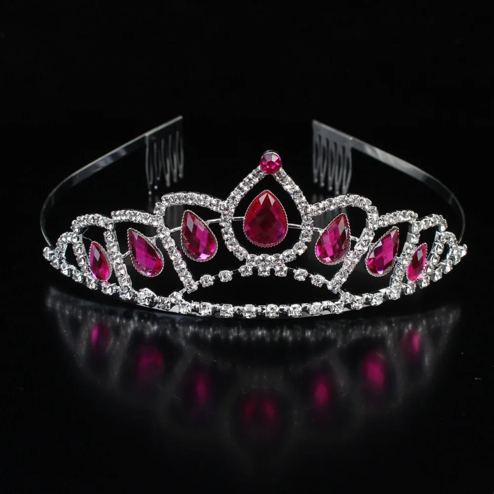 Wholesale Girls Comb Crown Purple Crystal Children's Princess Crown