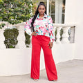 Summer Printed Shirt Plus Size Two-piece INS Style Trousers Fashion Casual Suit