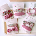 MIO New 2pcs/sets pink Fabric Flower Hair Accessories Sweet Girls Bow Hair Clip Lace Hair Ties Set Elastic Wrinkle Headband