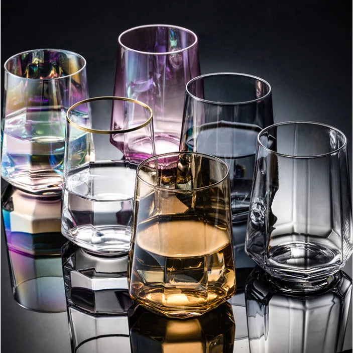 Jinbaijia Handmade Transparent Lead-free Crystal/Borosilicate Thick Bottom Gold Rimmed Modern Wedding Whiskey Glass Custom Logo