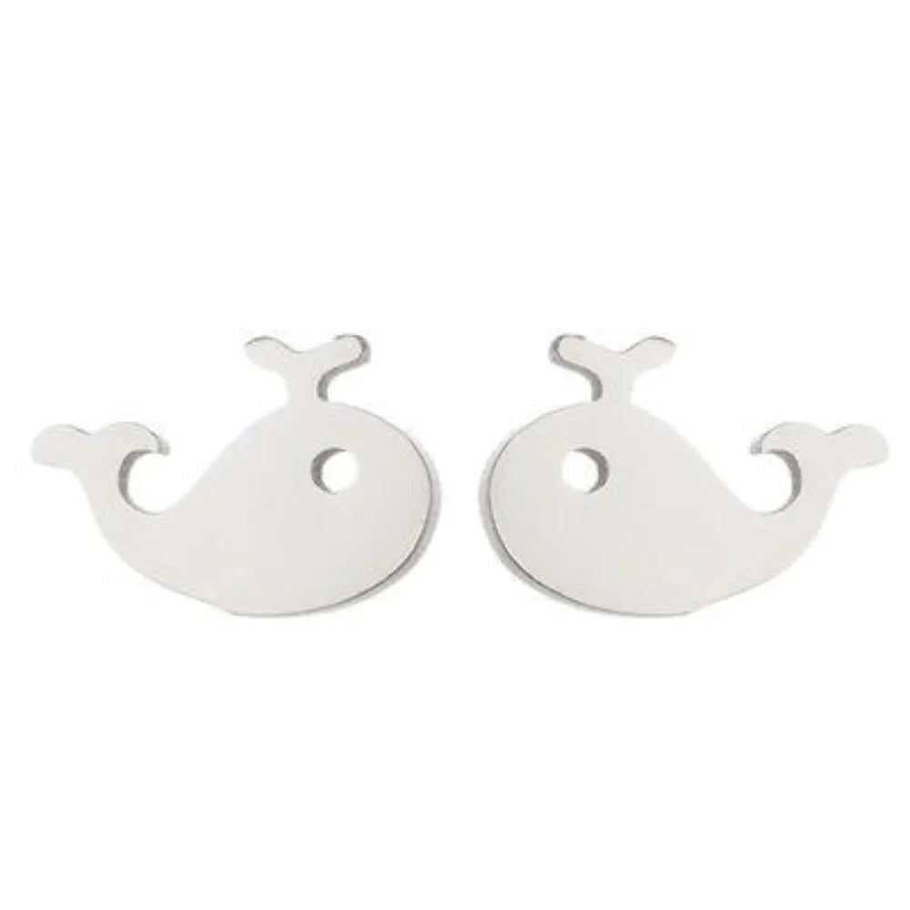 Wholesale Stainless Steel Dolphin Charm Stud Earring Jewelry Earrings Studs for Women China Manufacturer Supplier