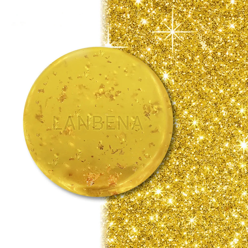 Handmade 24K Gold Soap Organic Seaweed Essential Oil Deep Cleansing and Whitening Solid Bar with Herbal Ingredients