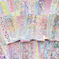 Non Repeat Stickers Laser Decorative Kawaii Album Korean Stationery Handmade DIY Material Children Girl Toy Decor Scrapbooking