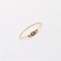 Ins Hot High End 18K Gold Plated Dainty Eye 3 Zircon Dainty Ring for Women Trendy Jewelry